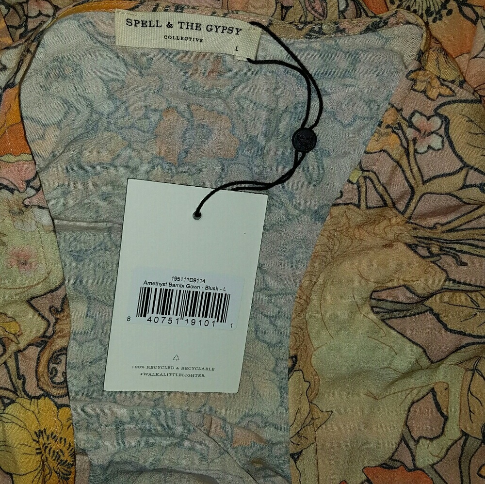 New spell revolve amethyst bambi maxi blush gown L - Picture 7 of 8